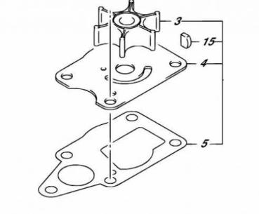 Wasserpumpen Reparatur-Satz für Suzuki DF 4(A) - DF 6(A)