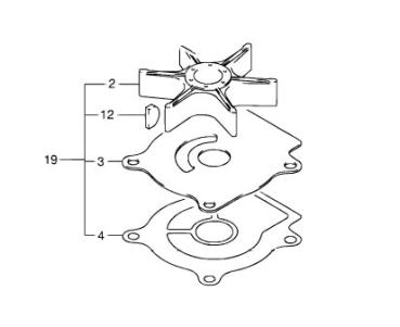 Wasserpumpen Reparatur-Satz für Suzuki DF 25 / DF 30 (bis 2006) / DF 40 / DF 50 (bis 2009)