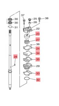 Wasserpumpen Service Kit für Yamaha F70A