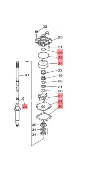 Wasserpumpen Service Kit für Yamaha F80D, F100F, F115B, F130A