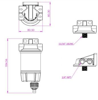 Wasserabscheidender Kraftstofffilter bis max. 147 kW/200 PS