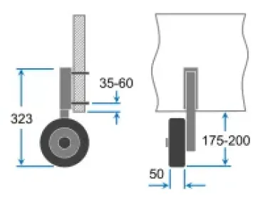 Preview: Heckräder, klappbar für kleine Beiboote bis 2,50 m