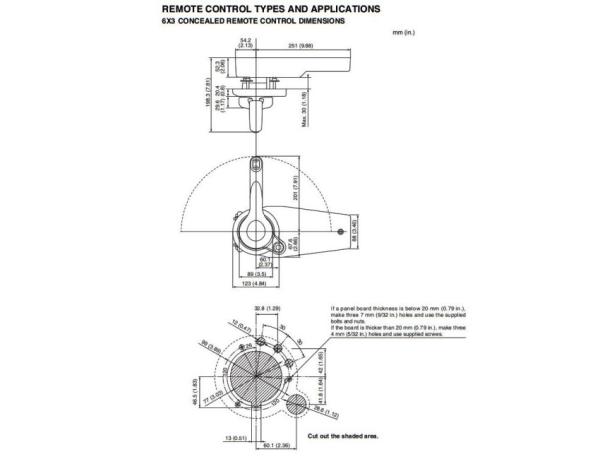 Yamaha Schaltkasten 6X3 Links mit Powertrimm-Schalter