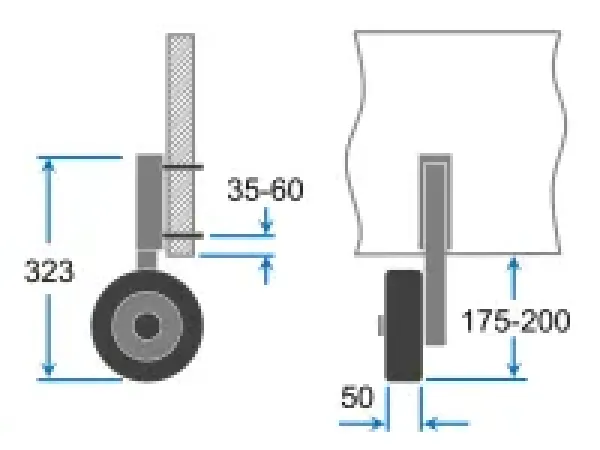 Heckräder, klappbar für kleine Beiboote bis 2,50 m