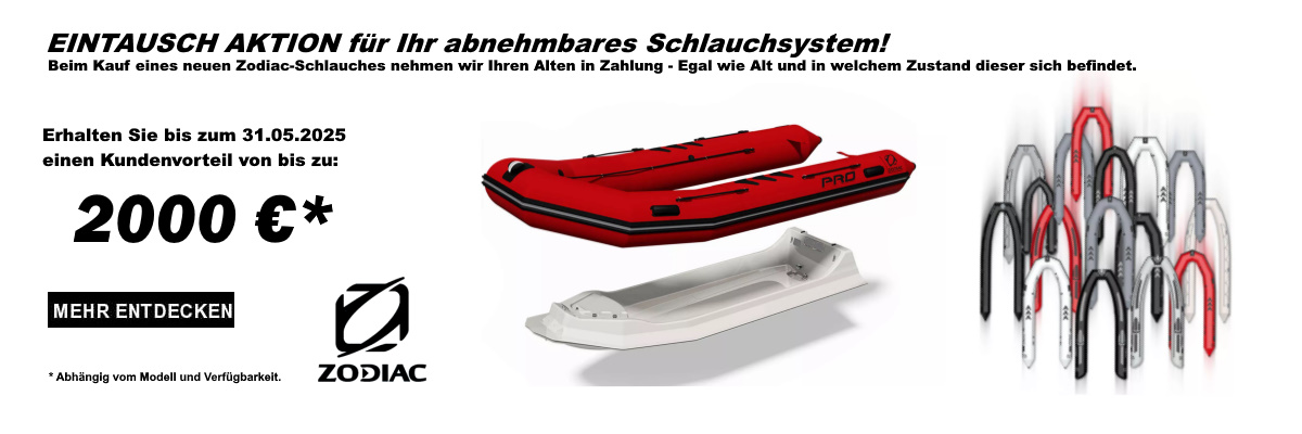 Zodiac Schlaucheintauschaktion bis zum 31.05.2025